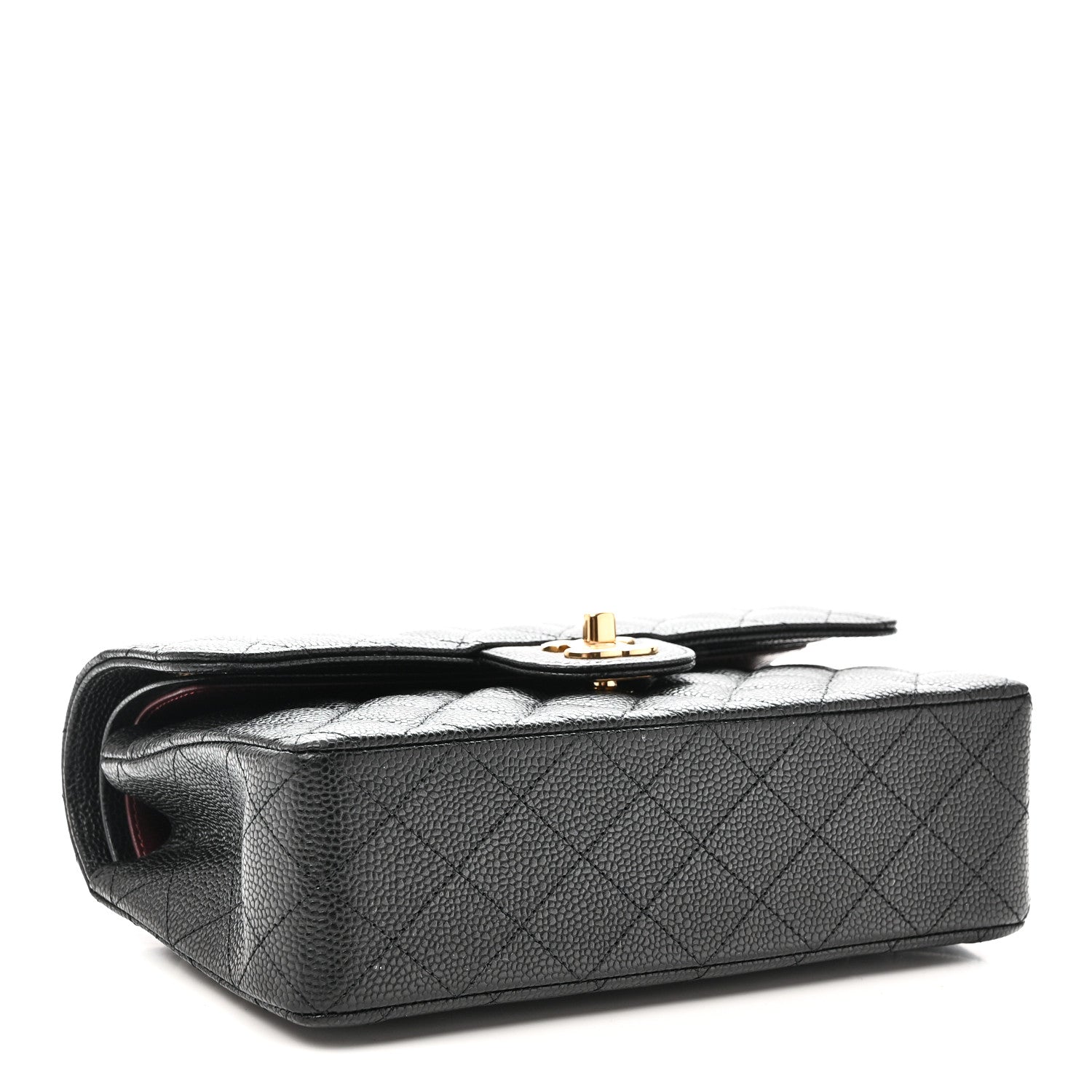 Caviar Quilted Small Double Flap Black
