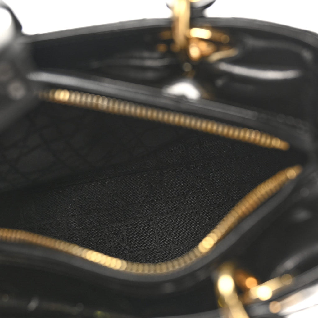 Patent Cannage Medium Lady Dior Black
