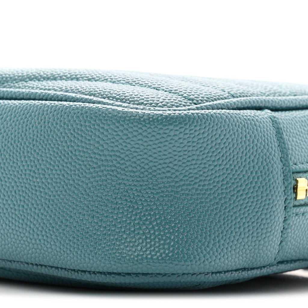 Grain De Poudre Matelasse Monogram Mini Lou Camera Bag Blue Vert