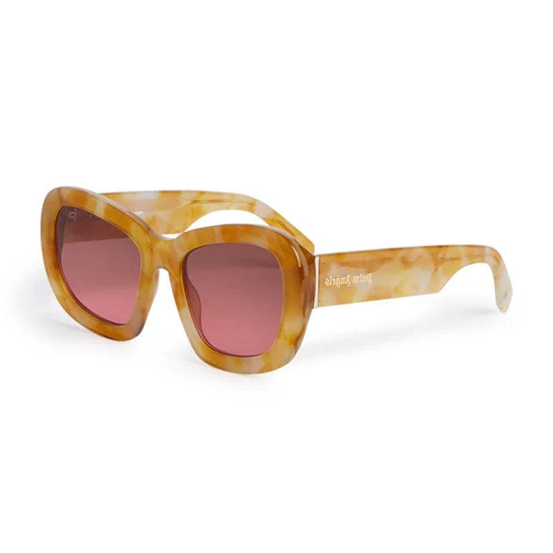 Palm Angels Sunglasses Butterfly Full Rim, White Havana Frame and Brown Gradient Lens PERI106MOON2485