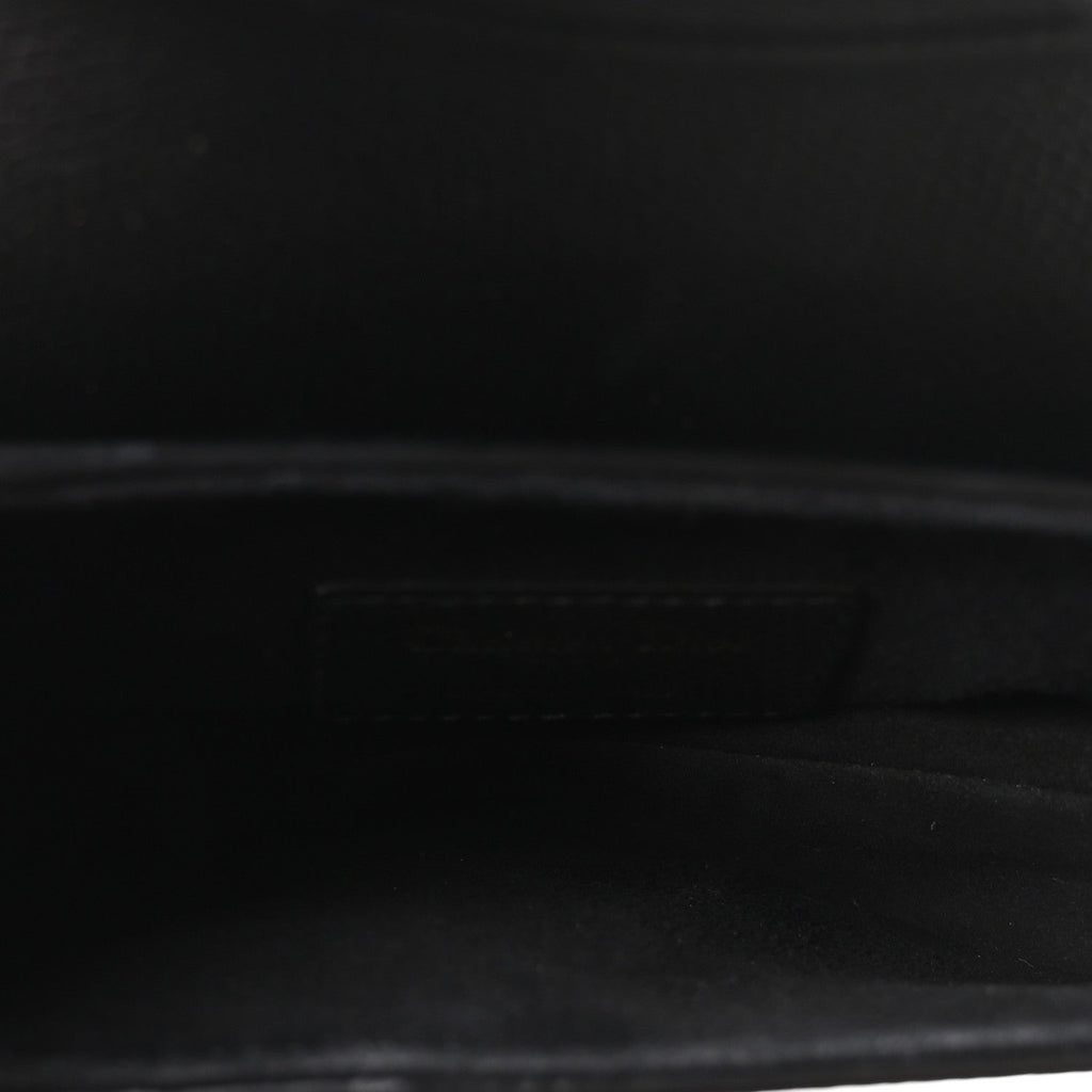 Grained Calfskin Mini Saddle Bag Black