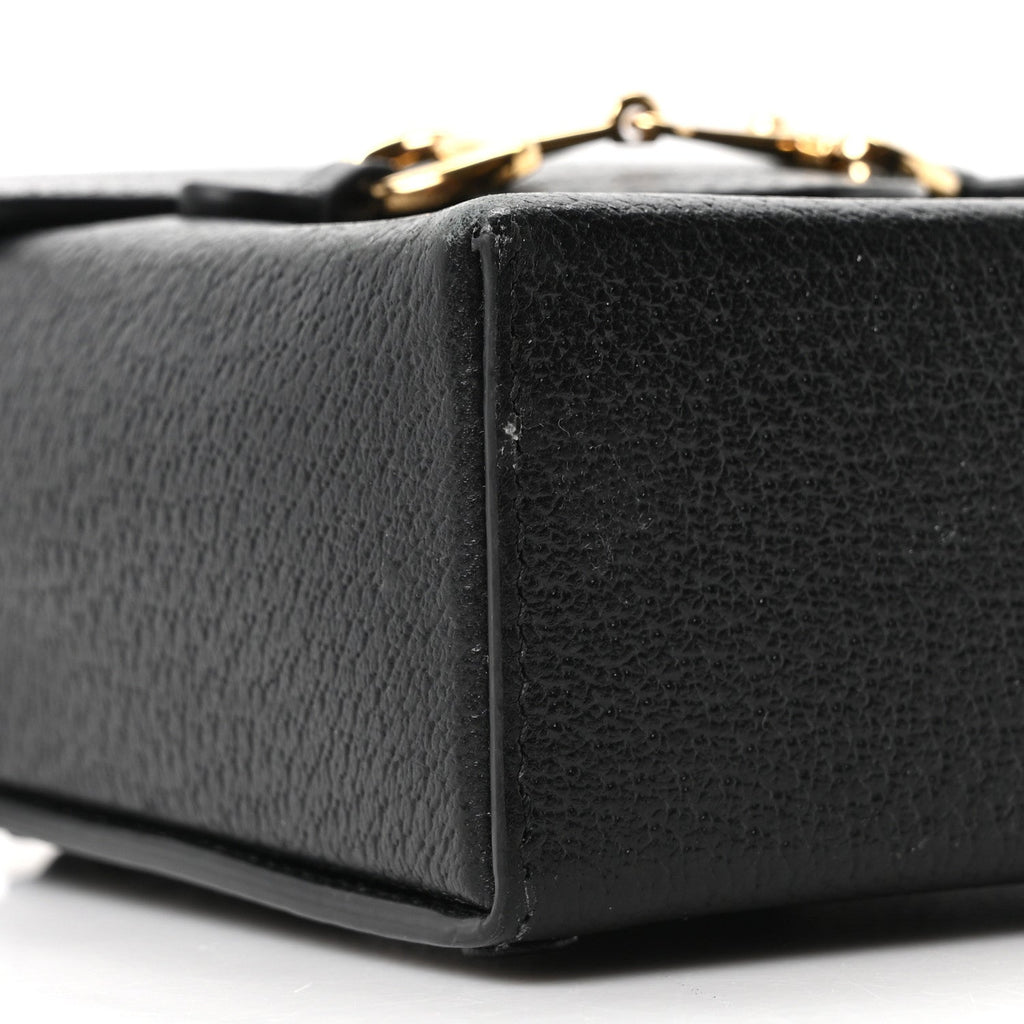 Dollar Calfskin Vertical Horsebit 1955 Crossbody Bag Black
