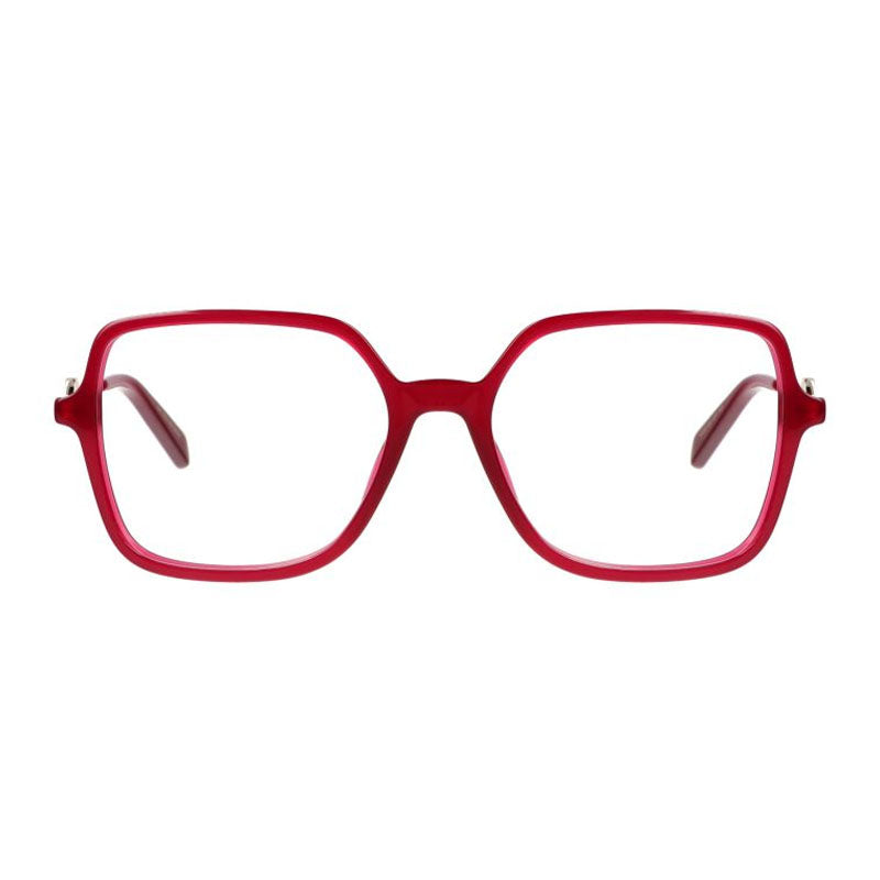 Marc Jacobs Eyeglasses Square Full Rim, Frosted Burgundy/Gold Frame and Clear Demo Lenses Lens MARC6910LHF00