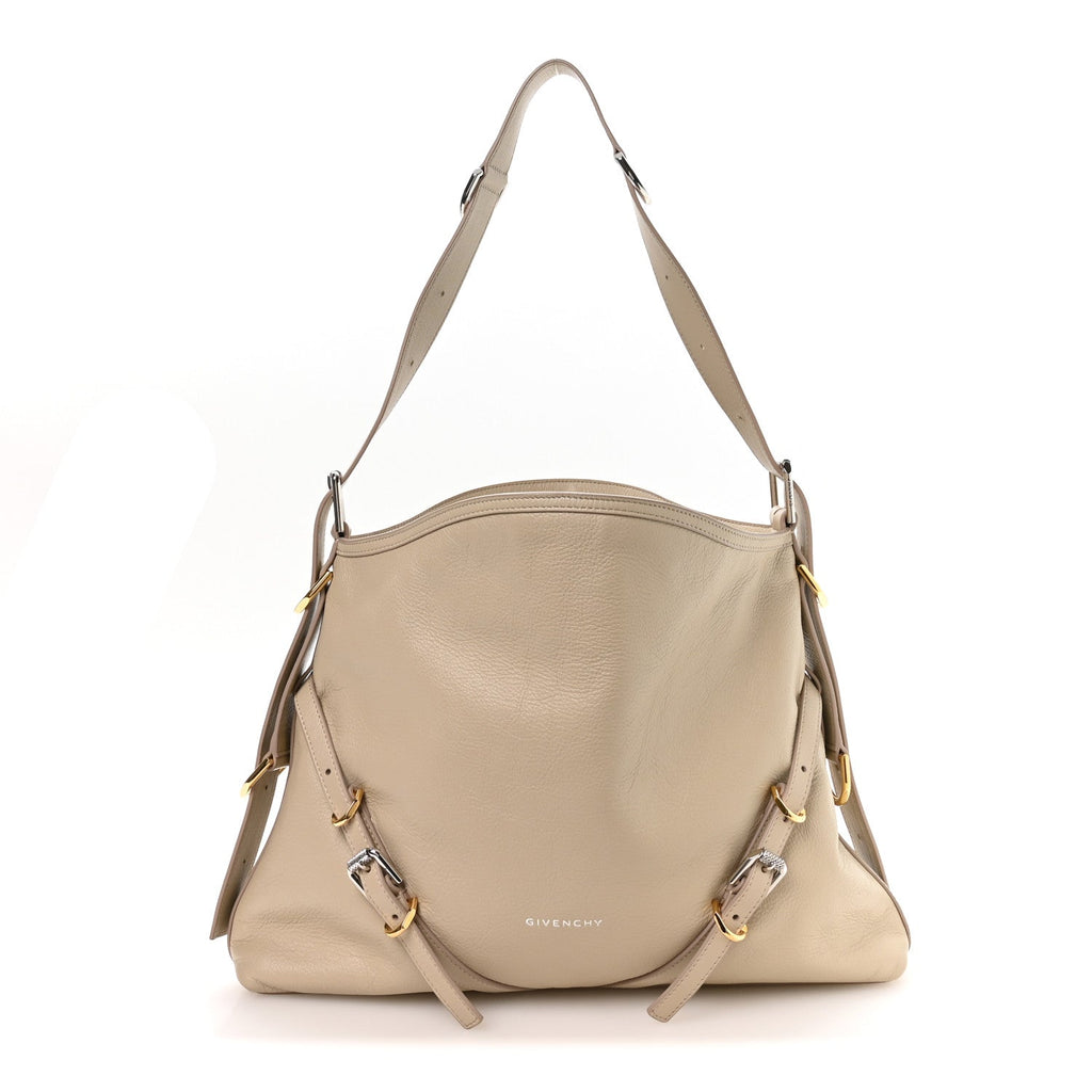 Calfskin Medium Voyou Bag Natural Beige