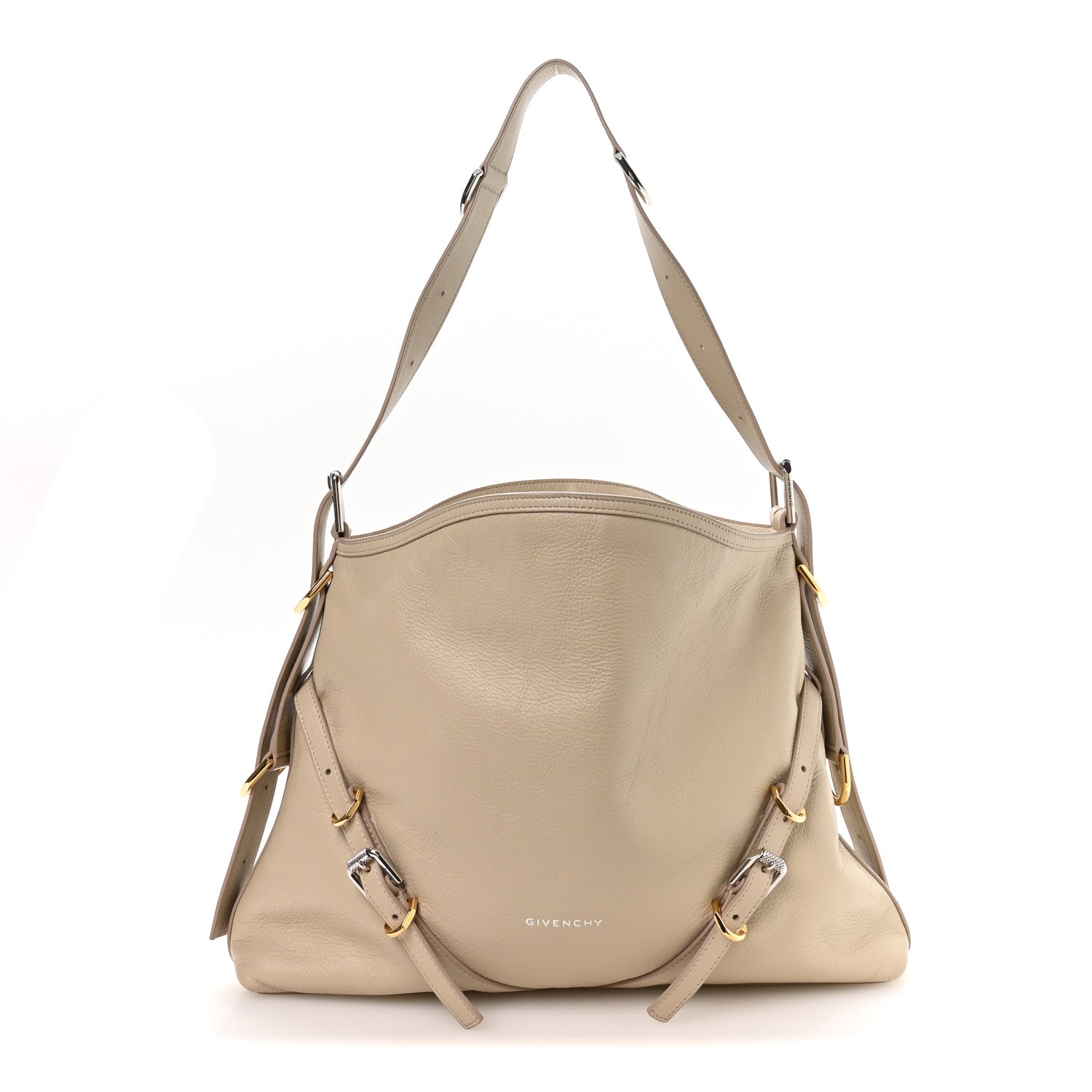 Calfskin Medium Voyou Bag Natural Beige