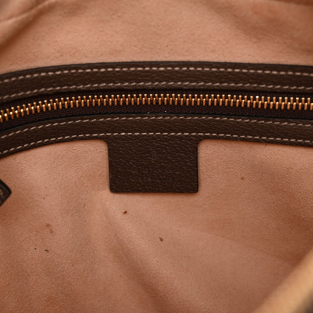 GG Supreme Monogram Web Small Ophidia Shoulder Bag Brown
