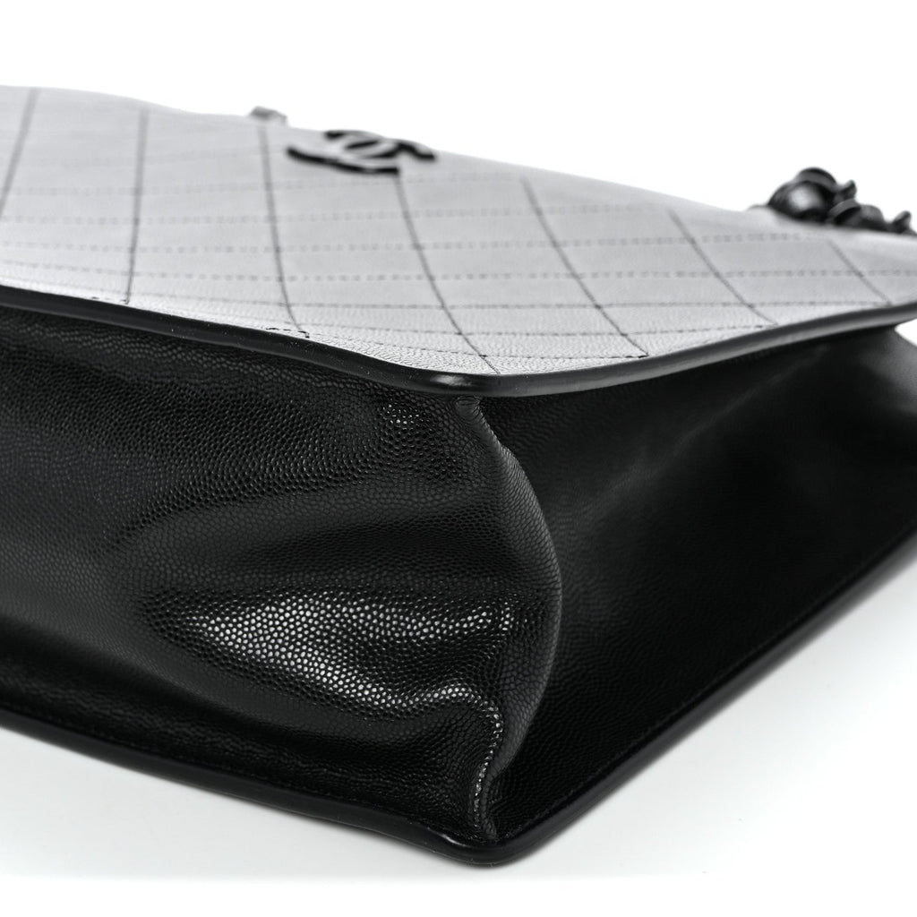 Caviar Quilted My Everything Large Shopping Tote Black