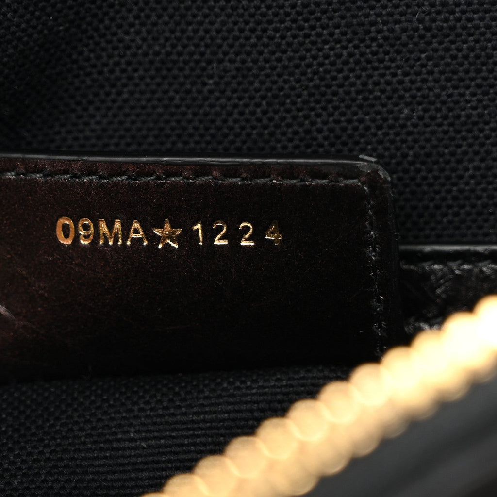 Crinkled Calfskin Macrocannage Small D-Journey Bag Black
