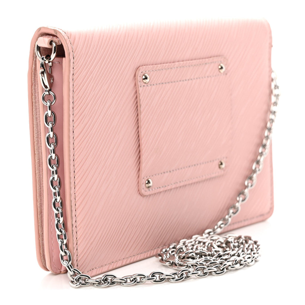 Epi Twist Belt Chain Wallet Rose Ballerine