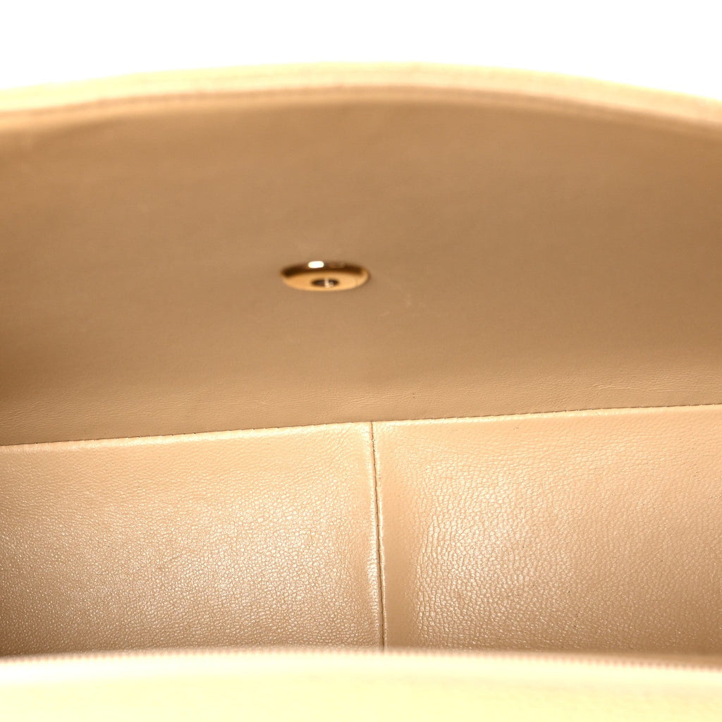 Caviar Quilted Jumbo Single Flap Beige