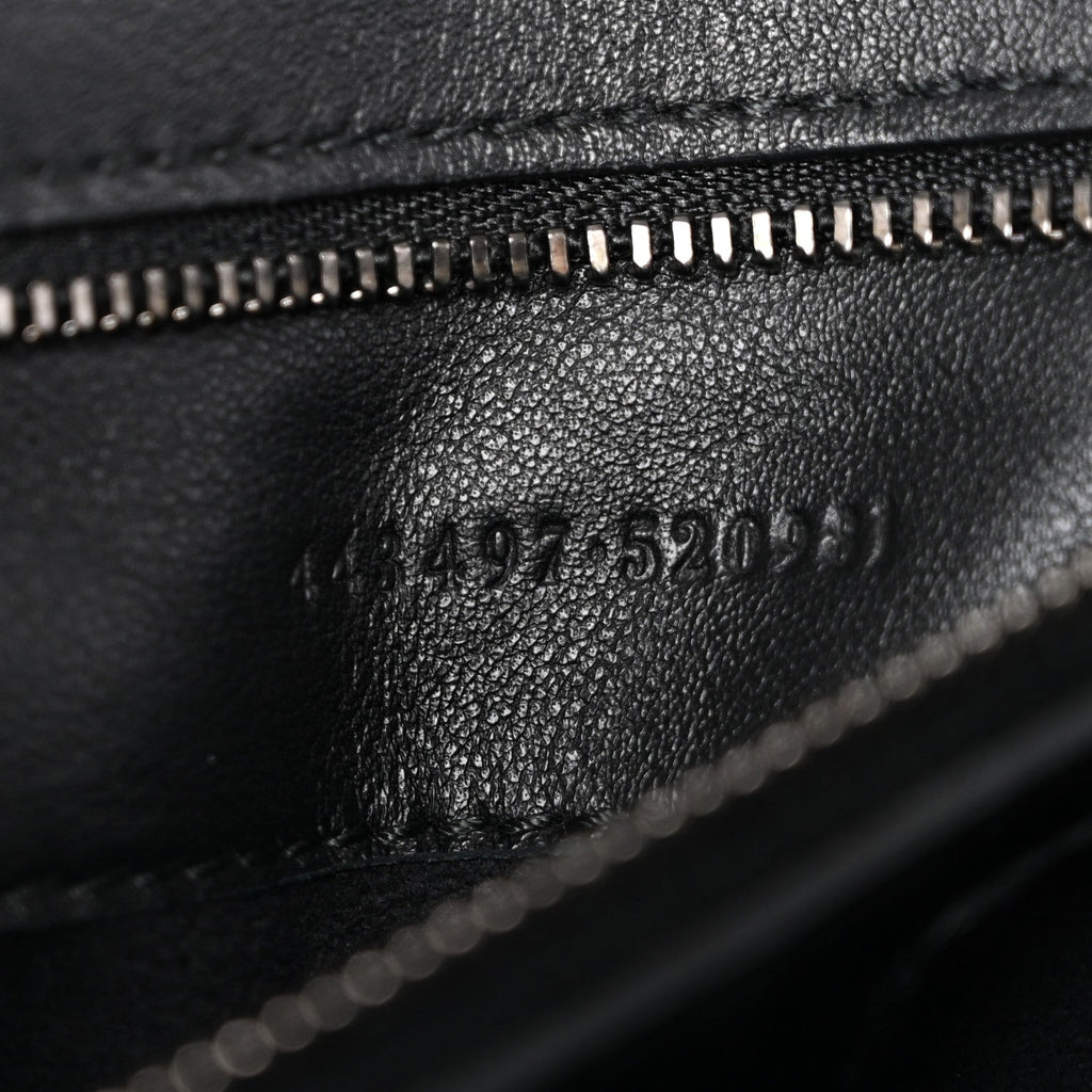 Patent Calfskin Matelasse Monochrome Small GG Marmont Shoulder Bag Black
