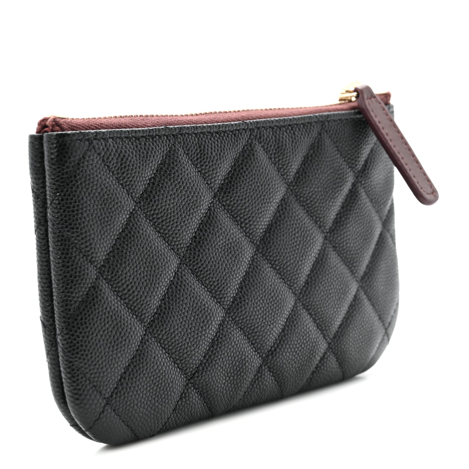 Caviar Quilted Small Cosmetic Case Black