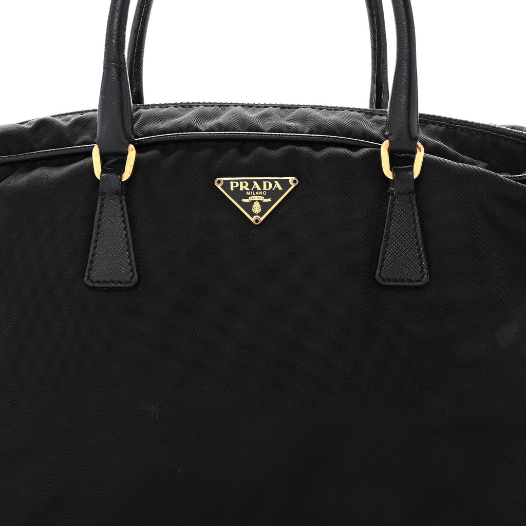 Nylon Saffiano Small Top Handle Bag Black