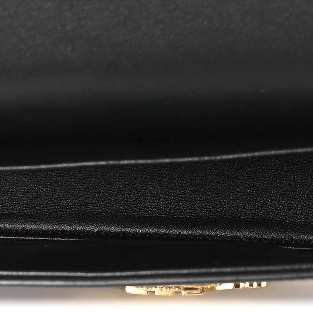 Shiny Calfskin Triomphe Shoulder Bag Black
