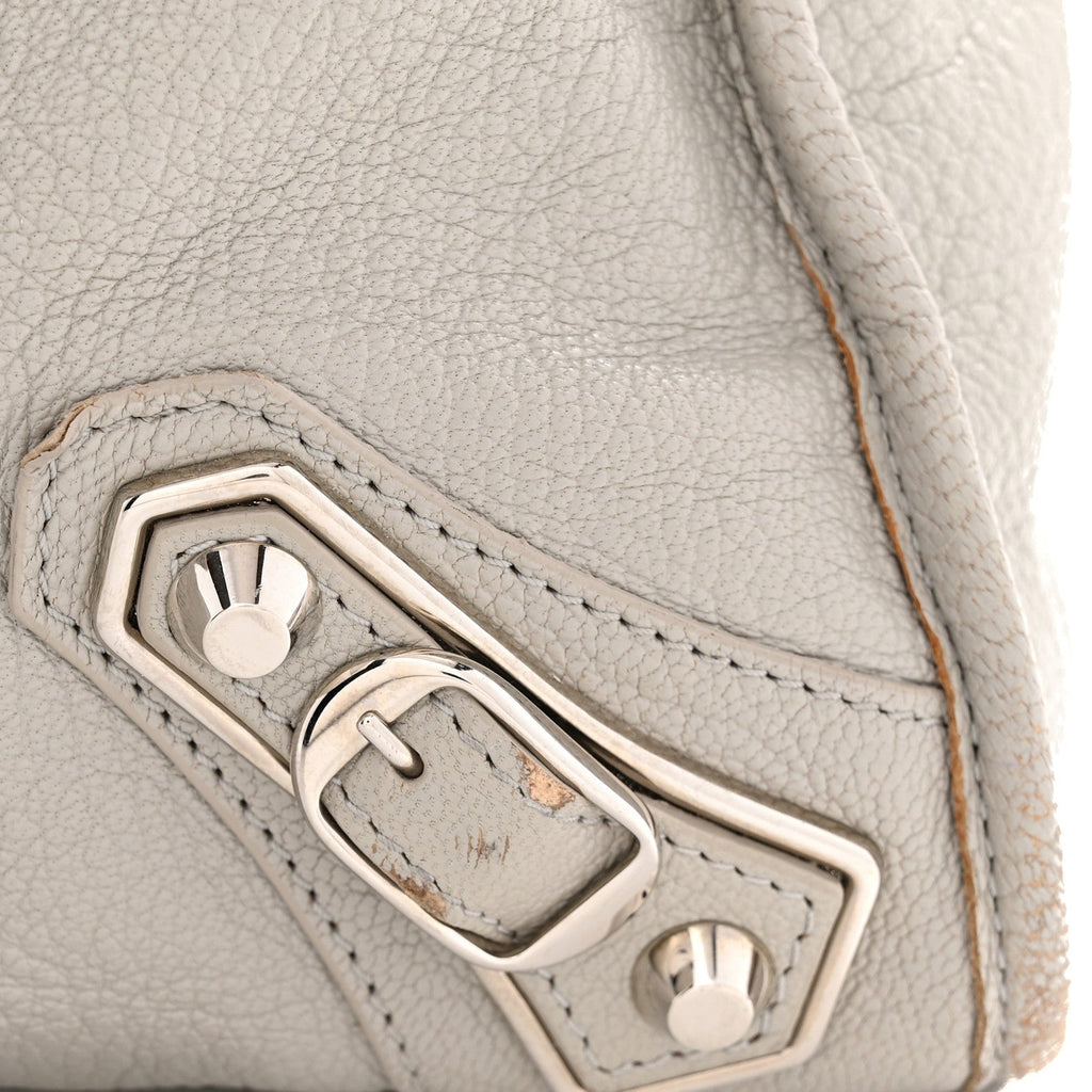 Chevre Silver Metallic Edge Hardware City Gris Glace