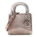 Metallic Patent Micro-Cannage Mini Lady Dior  Hyper Pink