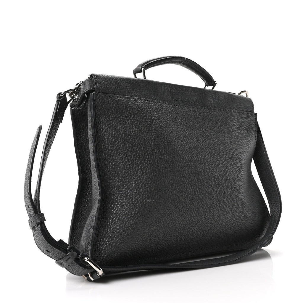 Vitello Grace FF 1974 Embossed Large Peekaboo Iconic Fit Satchel Anthracite