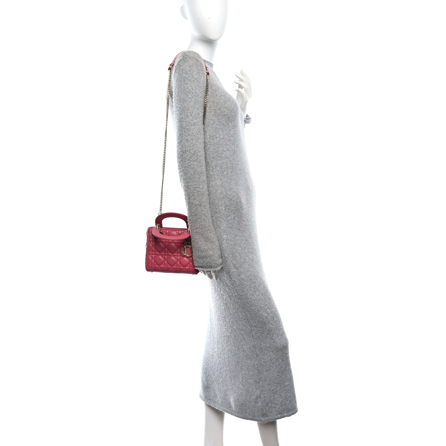 Lambskin Cannage Mini Lady Dior Pink Pink