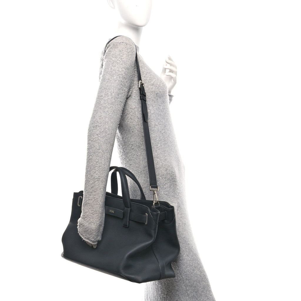 Icons Calfskin Medium Normandie Tote Grey Tote Black