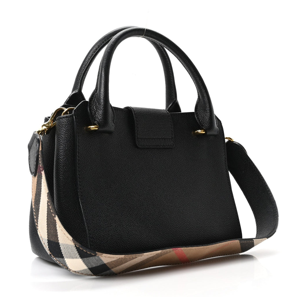 Soft Grain Calfskin Small Buckle Tote Black
