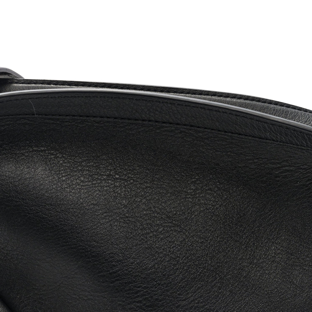 Grained Calfskin Small Slouchy Banana Bag Black