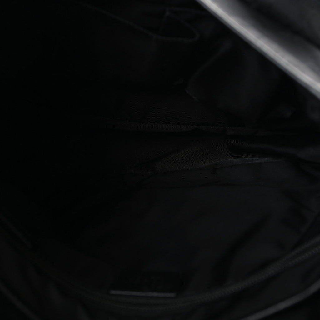 Nylon Monogram Double Buckle Flap Messenger Bag Black