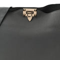 Pebbled Calfskin Small Rockstud Flip-Lock Messenger Bag Light Stone