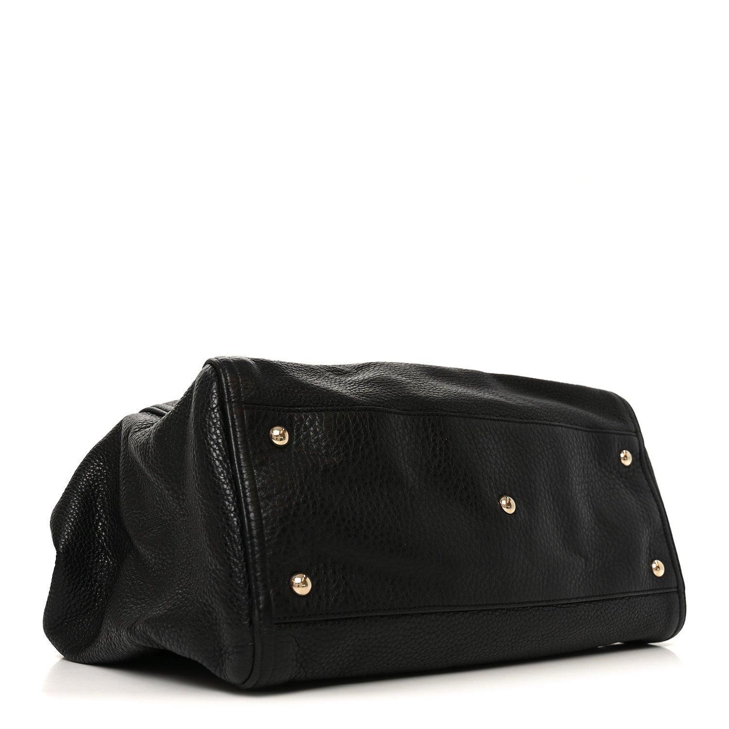 Pebbled Calfskin Medium Soho Chain Shoulder Bag Black