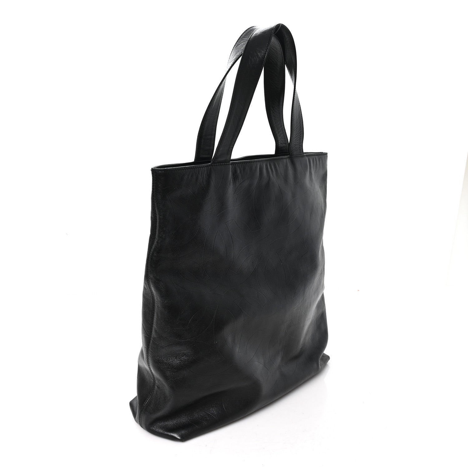 Lambskin CC Embossed Tote Black