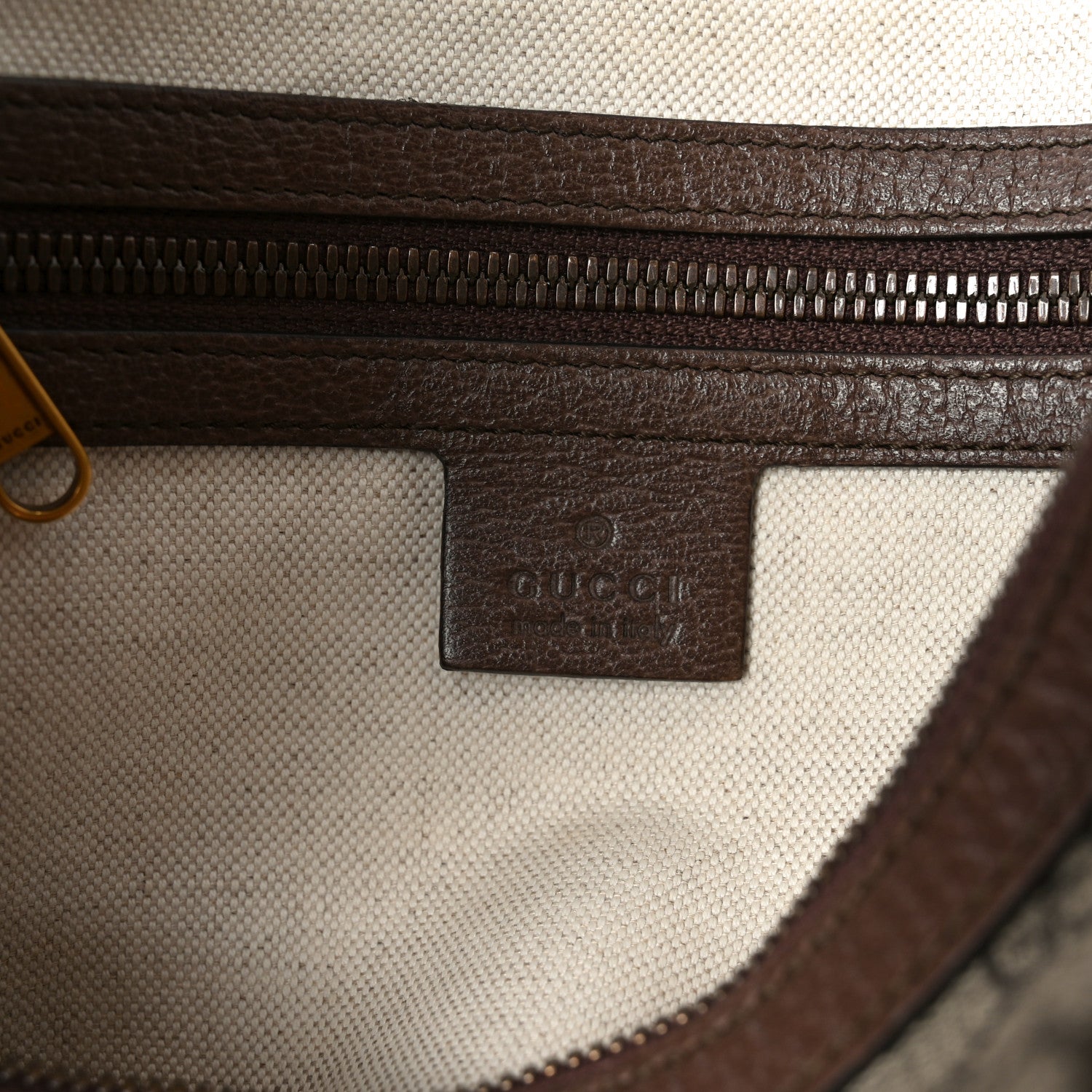 GG Supreme Monogram Web Small Ophidia Half Moon Hobo Brown