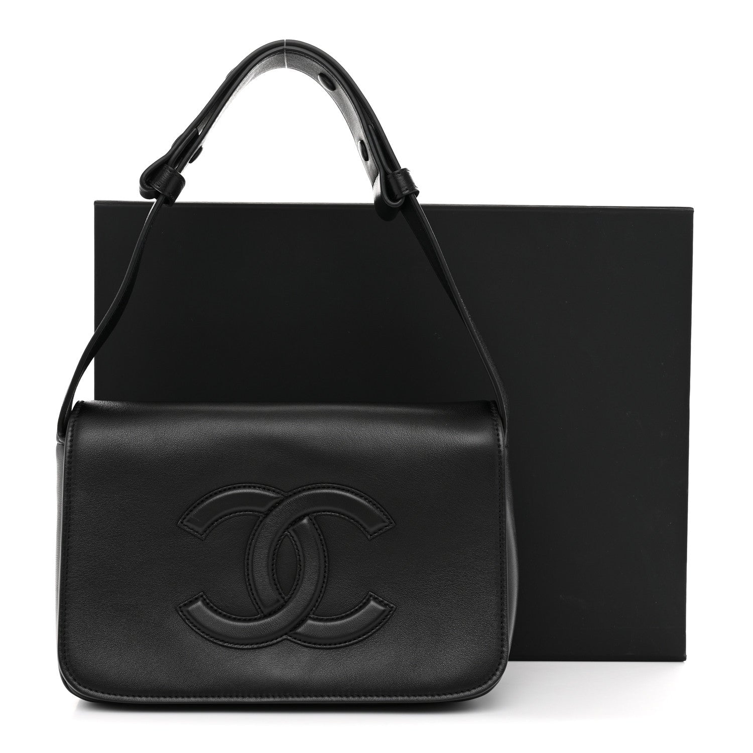 Lambskin CC Messenger Flap Black
