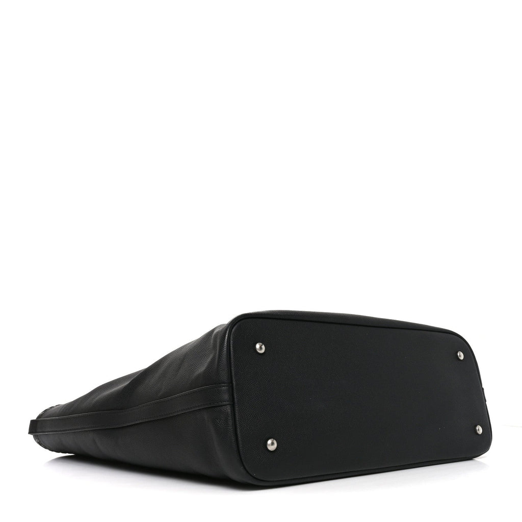 Calfskin Large Coco Eyelets Shopping Tote Black
