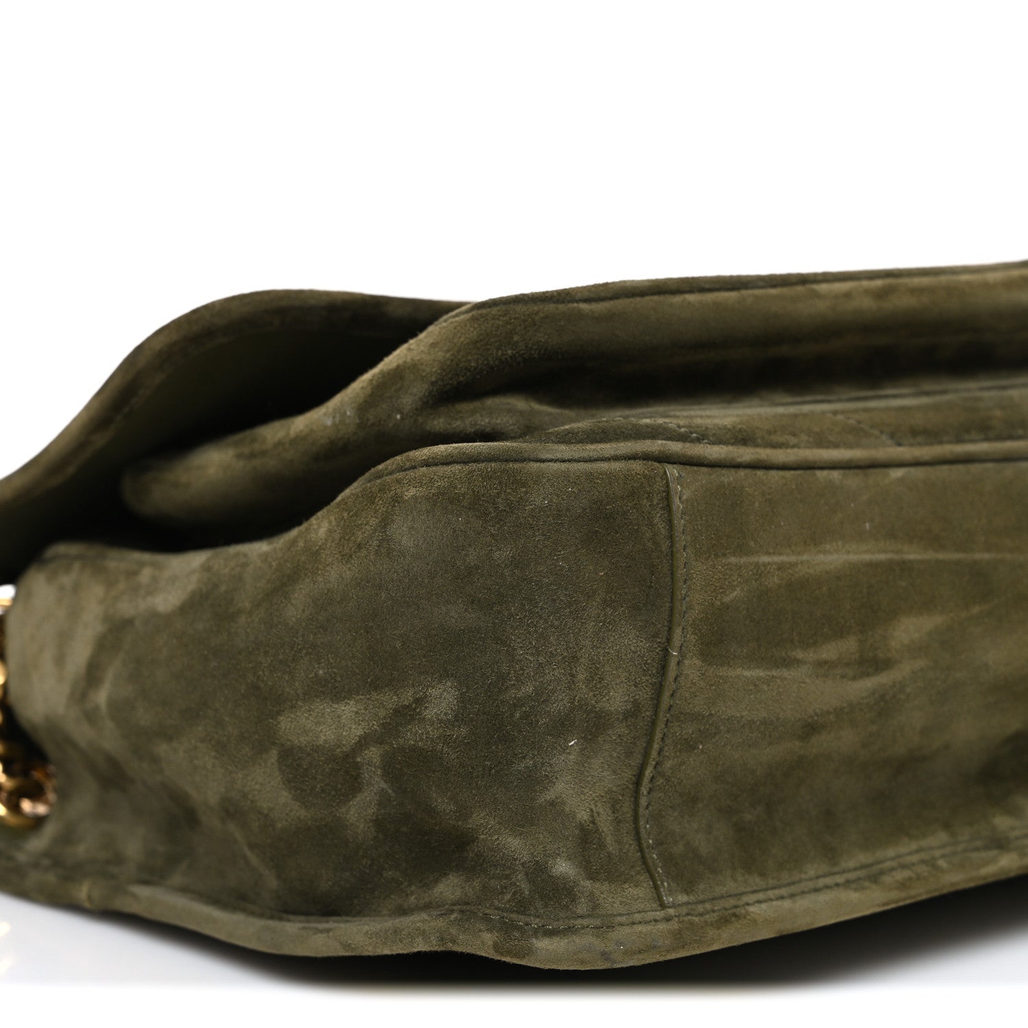 Suede Monogram Medium Niki Chain Satchel Loden Green