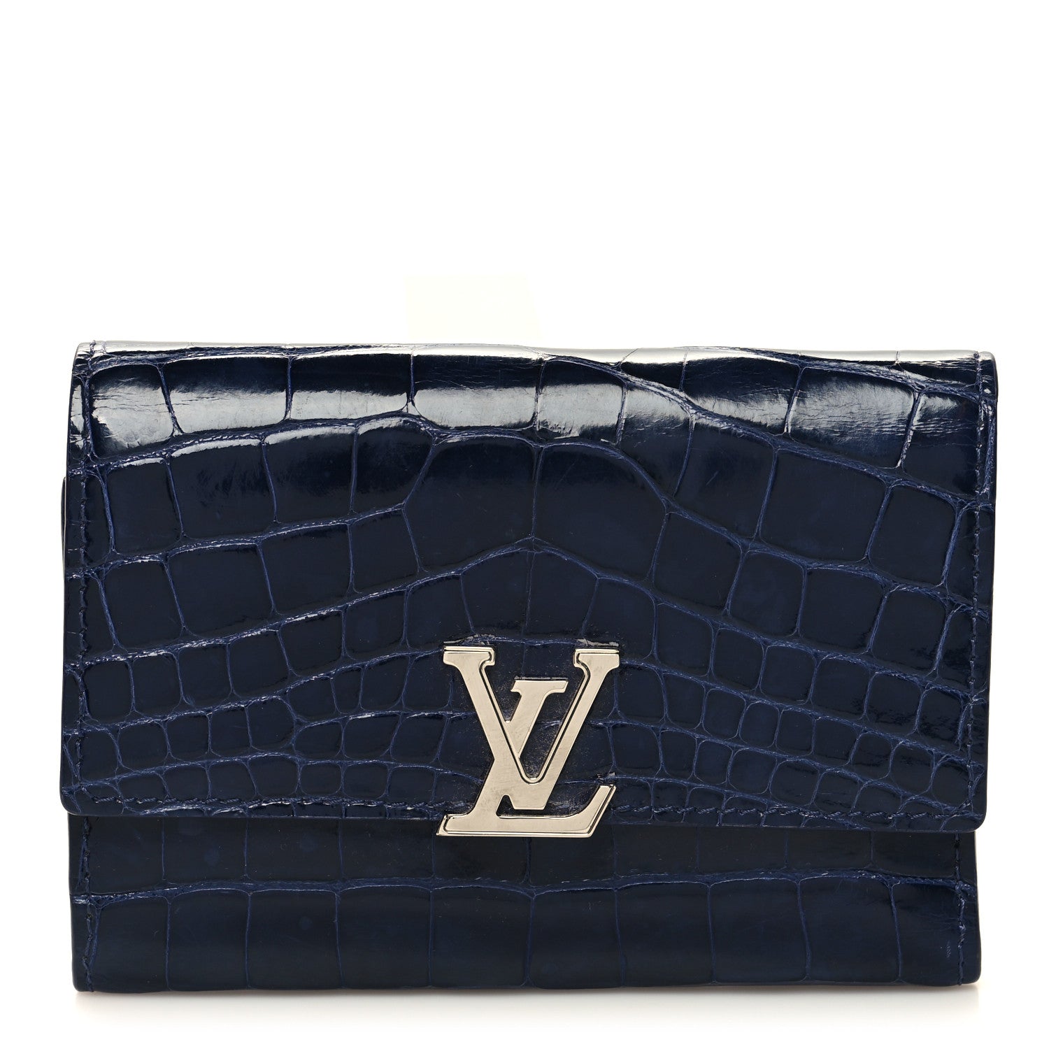 Crocodile Capucines Compact Wallet Saphir