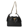 Caviar Quilted Small Chanel 25 Handbag Black Black