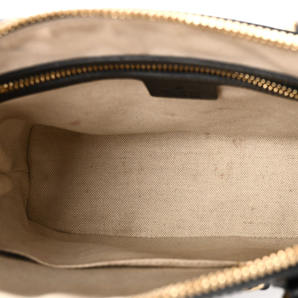 Boarded Plutone Calfskin Small Horsebit 1955 Top Handle Bag Black