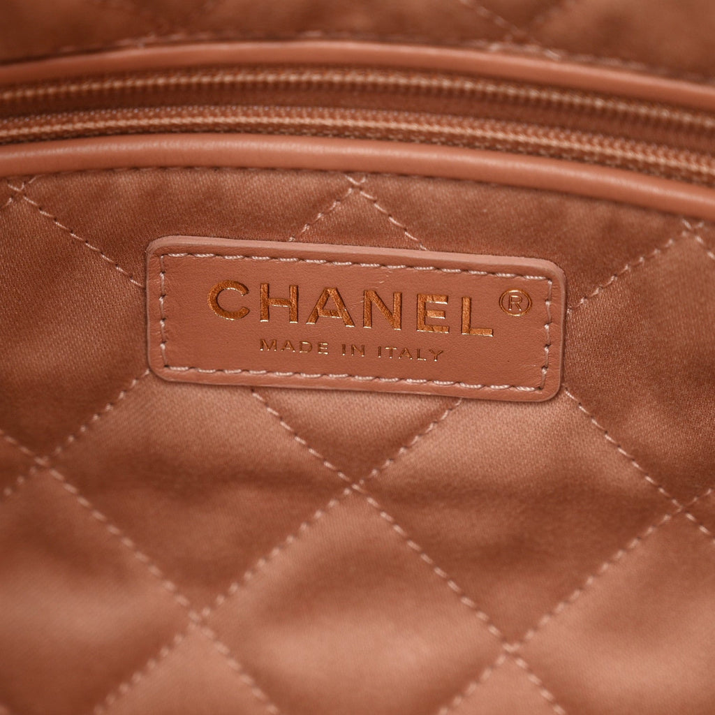 Metallic Calfskin Quilted Chanel 22 Copper