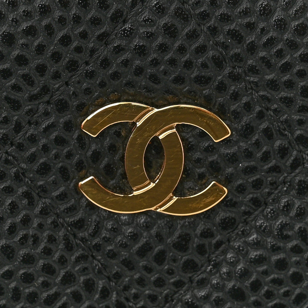 Caviar Quilted Card Holder Black