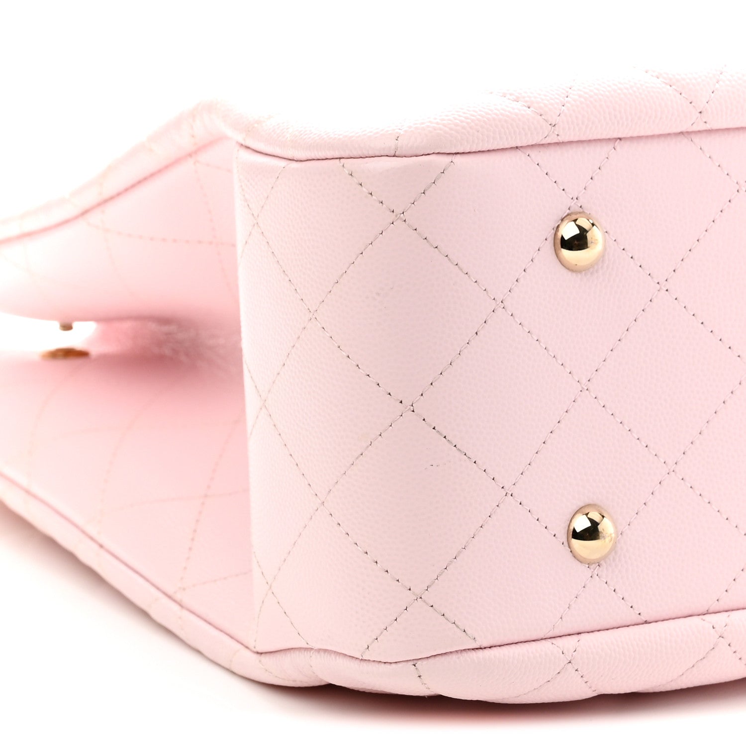 Caviar Quilted Large Classic Shopping Tote Light Pink