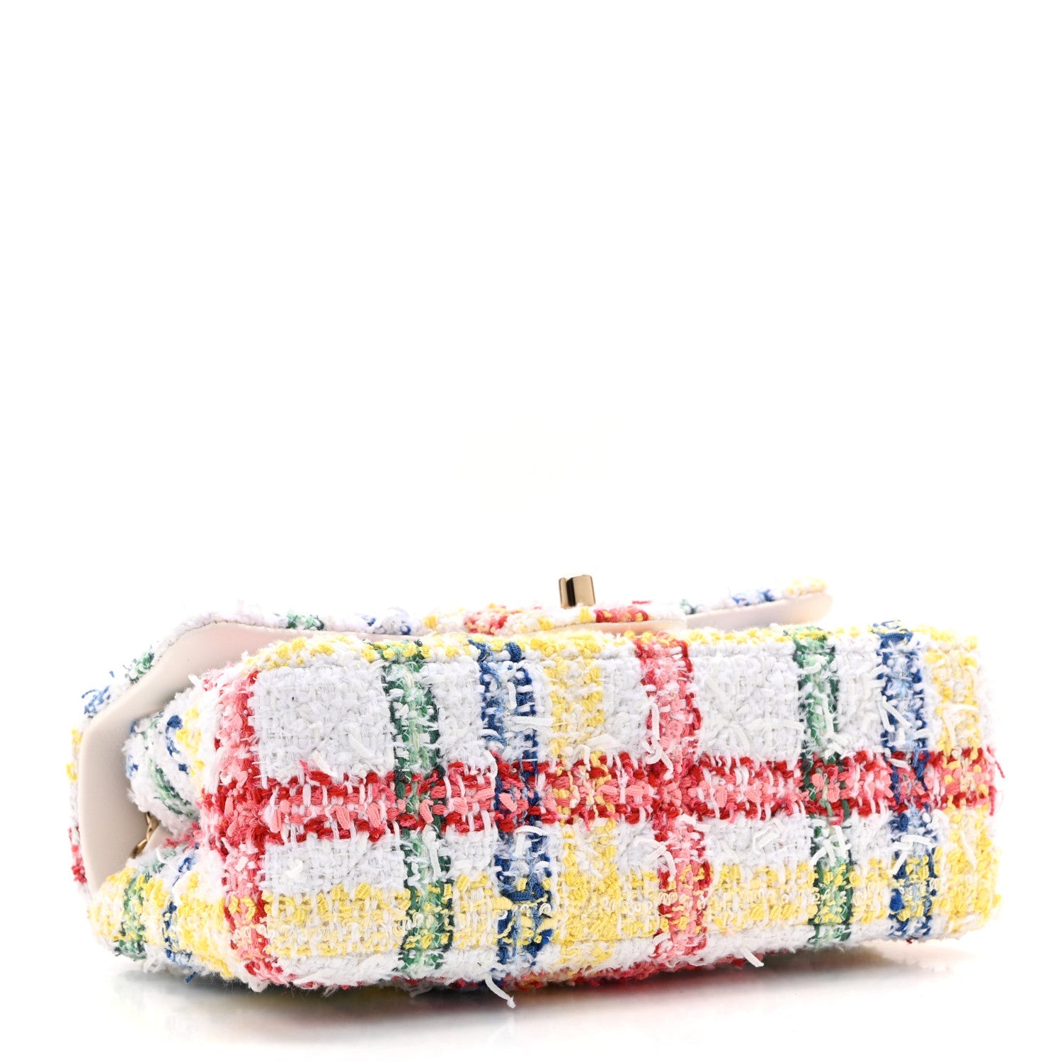 Tweed Quilted Mini Rectangular Flap White Red Yellow Blue Green