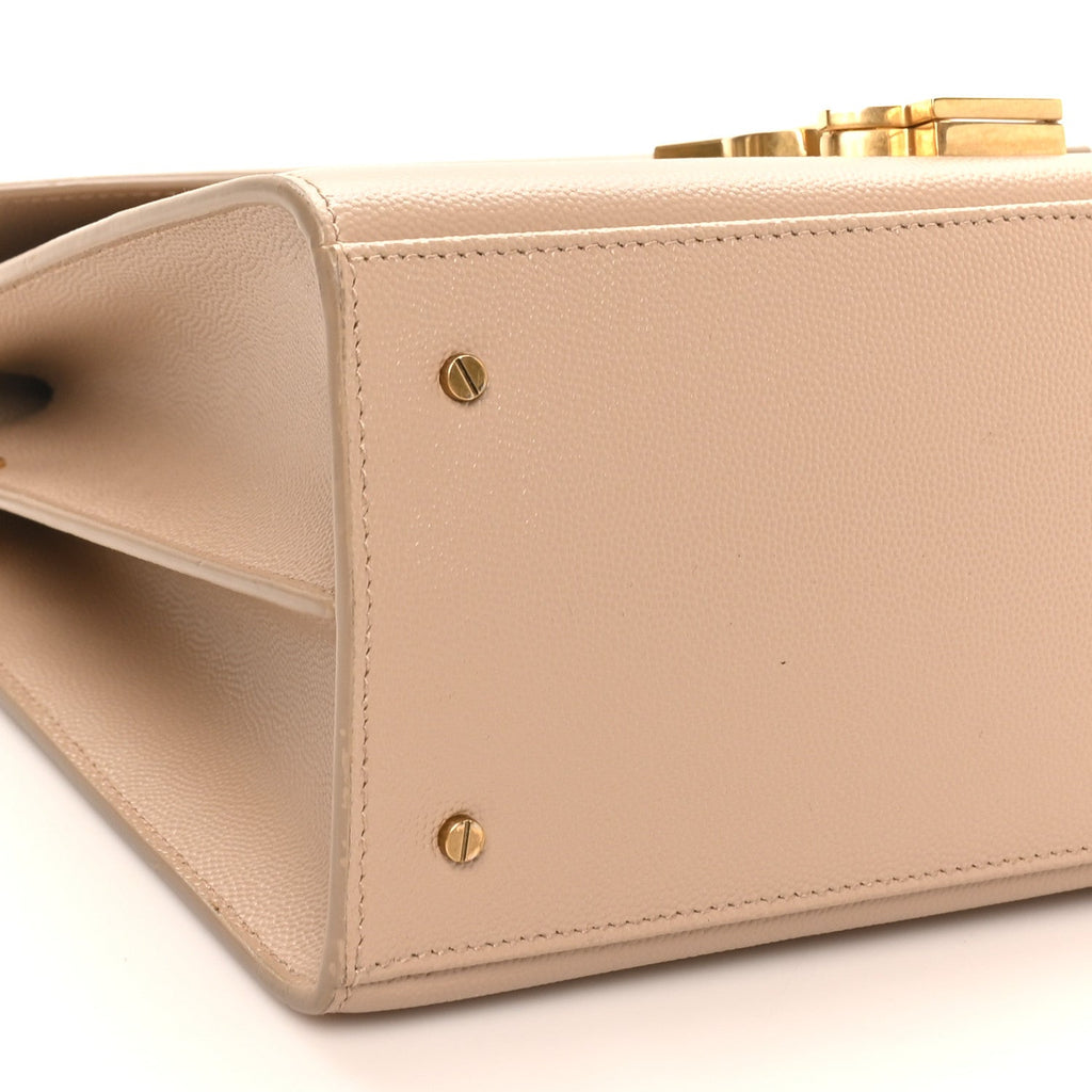 Grain de Poudre Medium Classic Monogram Cassandra Top Handle Dark Beige