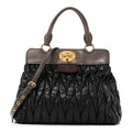 Nappa Matelasse Turnlock Hobo Black Brown