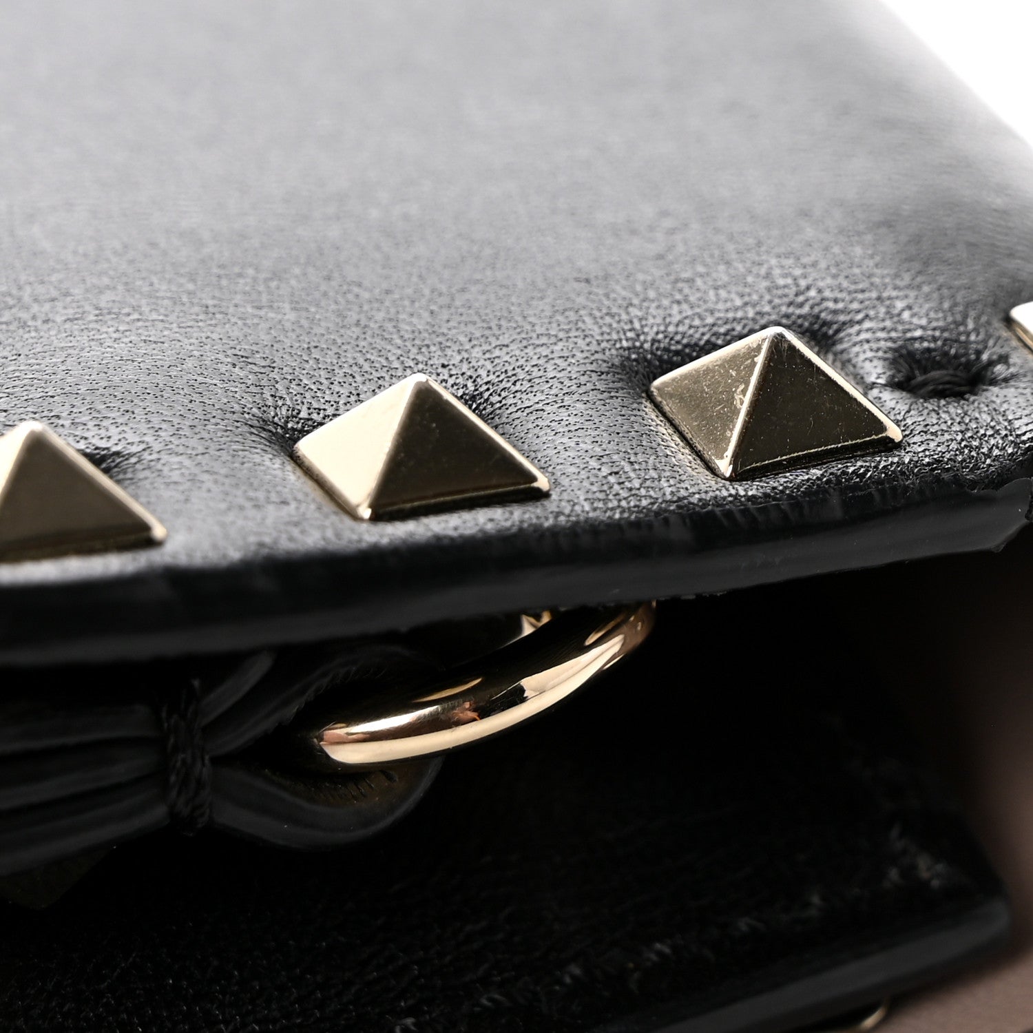Nappa Rockstud Wristlet Clutch Black