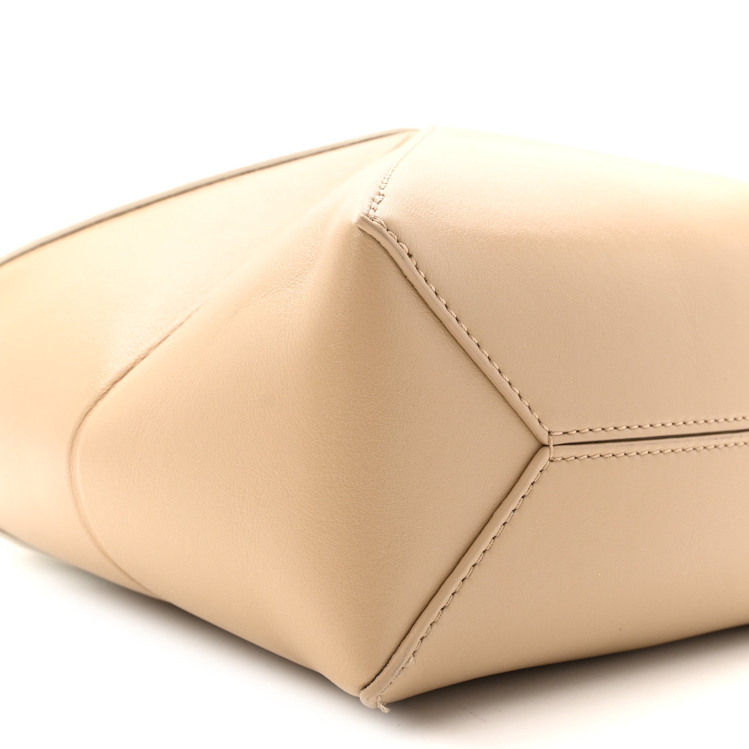Shiny Calfskin Mini Puzzle Fold Tote Soft White Paper Craft