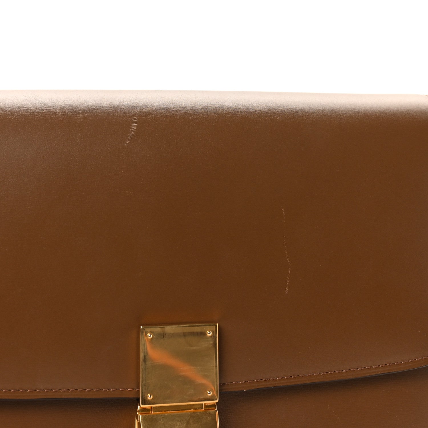 Box Calfskin Medium Classic Box Flap Bag Camel