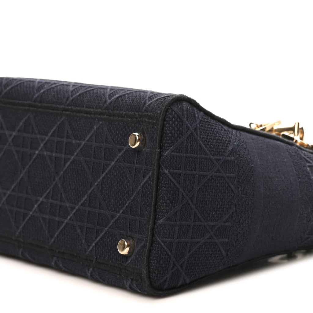 Canvas Embroidered Cannage Medium Lady D-Lite Navy