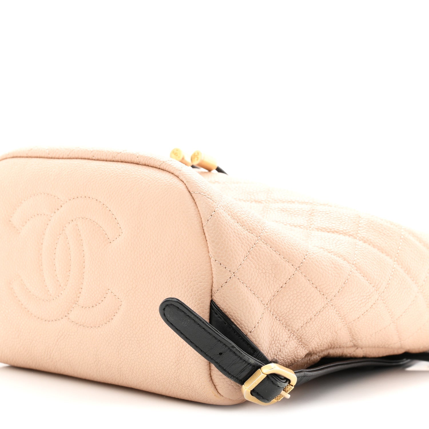 Caviar Quilted Filigree Backpack Beige Black