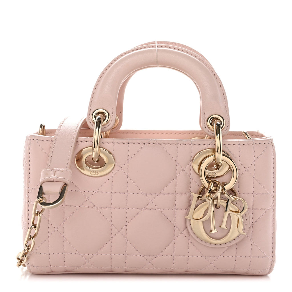 Lambskin Cannage Micro Lady D-Joy Rose Poudre