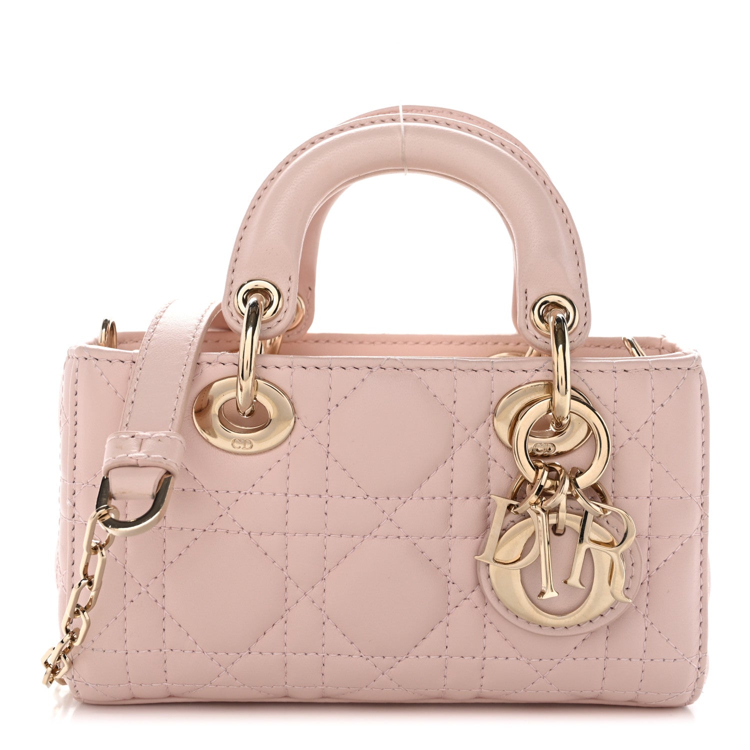 Lambskin Cannage Micro Lady D-Joy Rose Poudre