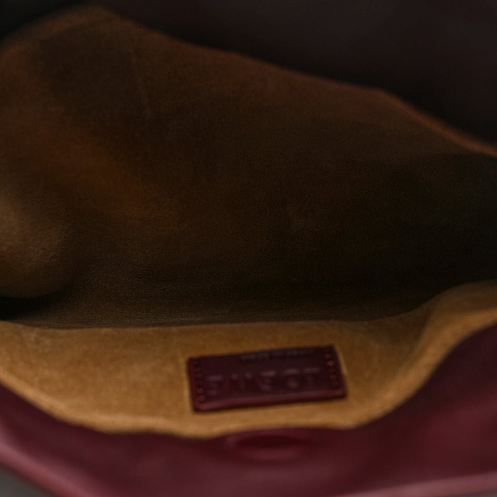 Calfskin Mini Flamenco Knot Clutch Dark Burgundy